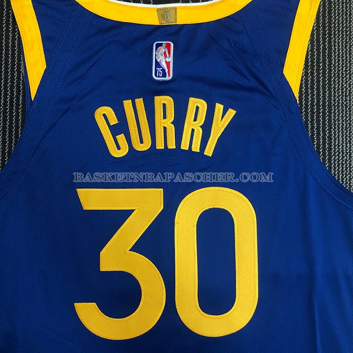 Maillot Golden State Warriors Stephen Curry NO 30 Icon Authentique Bleu